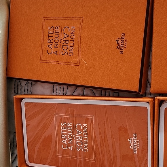 2 Hermès Orange Knotting Cards - Picture 3 of 6